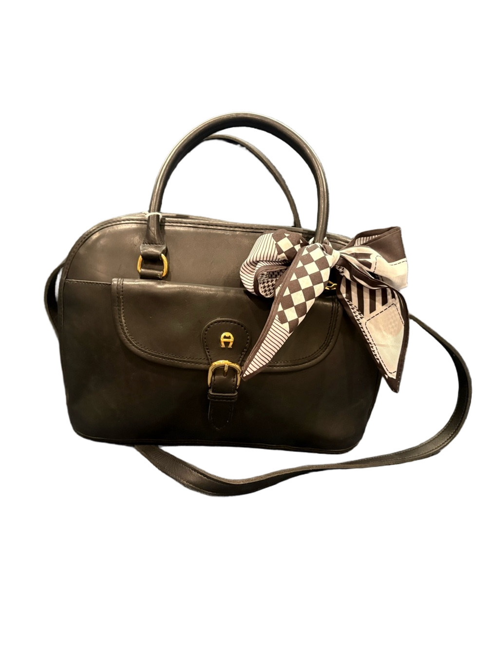 Etienne Aigner VTG Leather Satchel Crossbody | Classic Equestrian Style | EUC